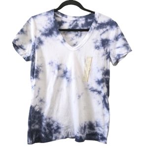 🌟 Universal Thread Short Sleeve Blue Tie Dye Top